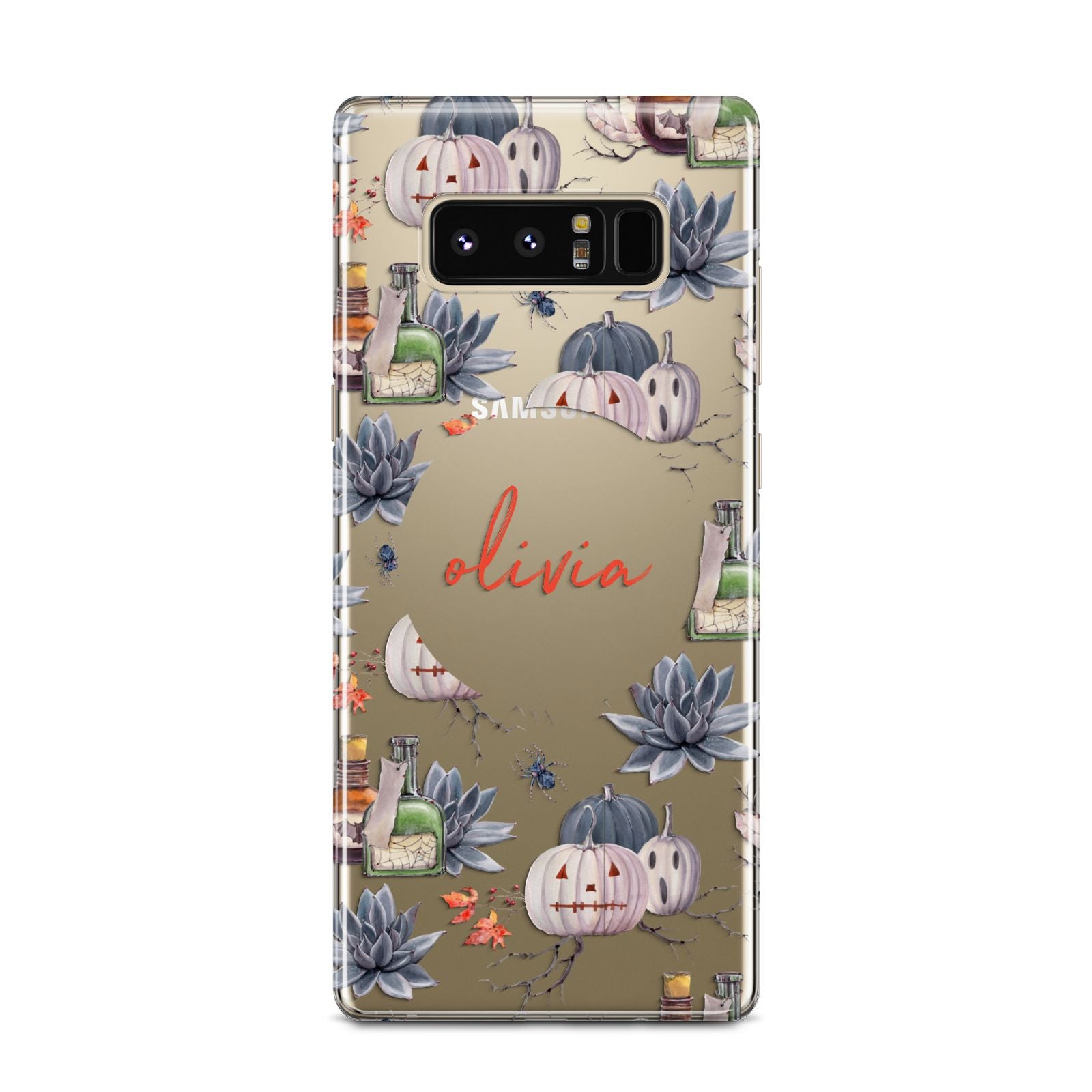 Personalised Floral Name Halloween Samsung Galaxy Note 8 Case