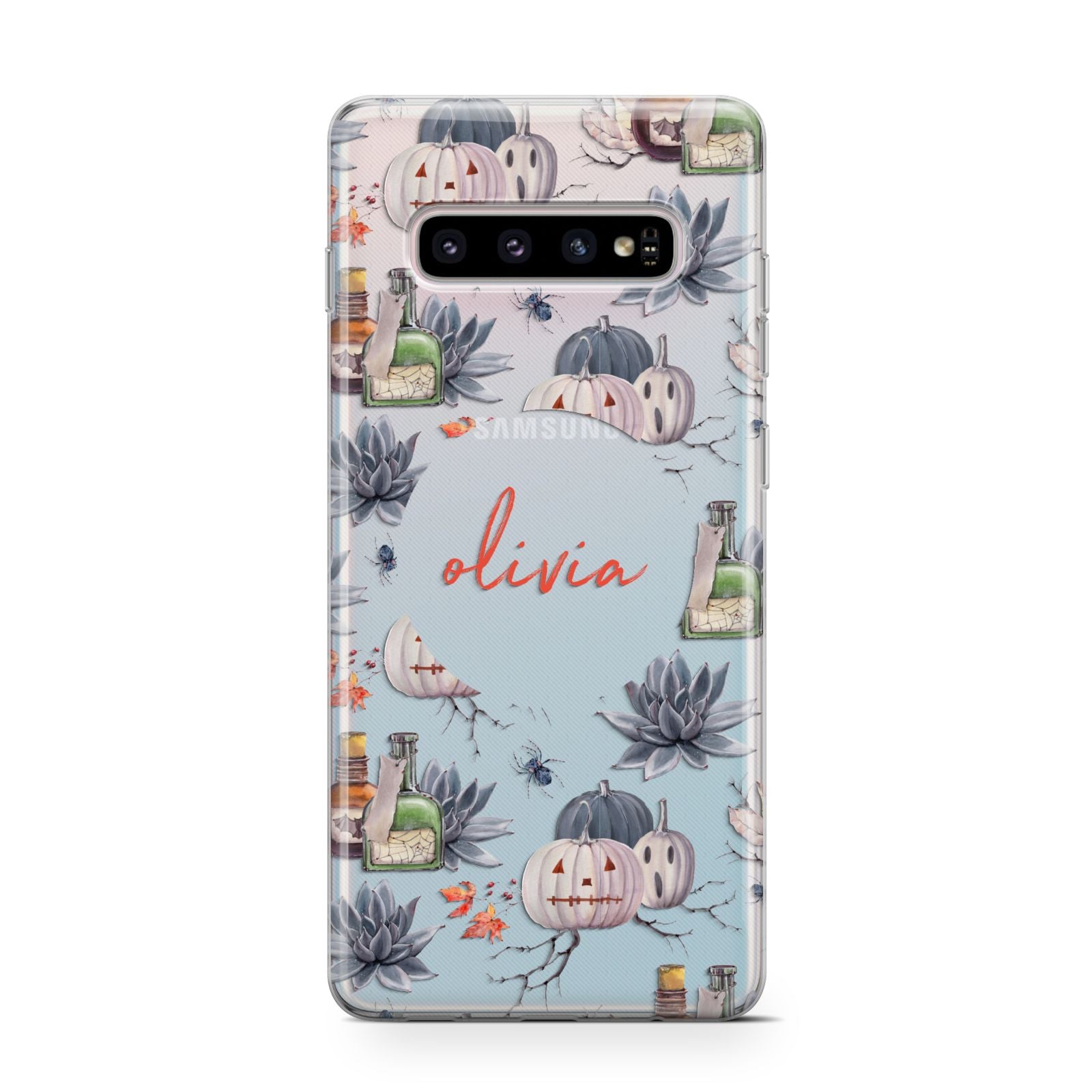Personalised Floral Name Halloween Samsung Galaxy S10 Case