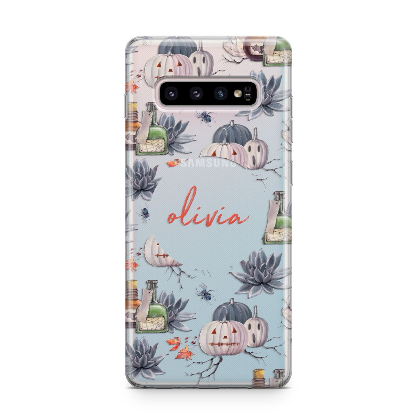Personalised Floral Name Halloween Samsung Galaxy S10 Plus Case
