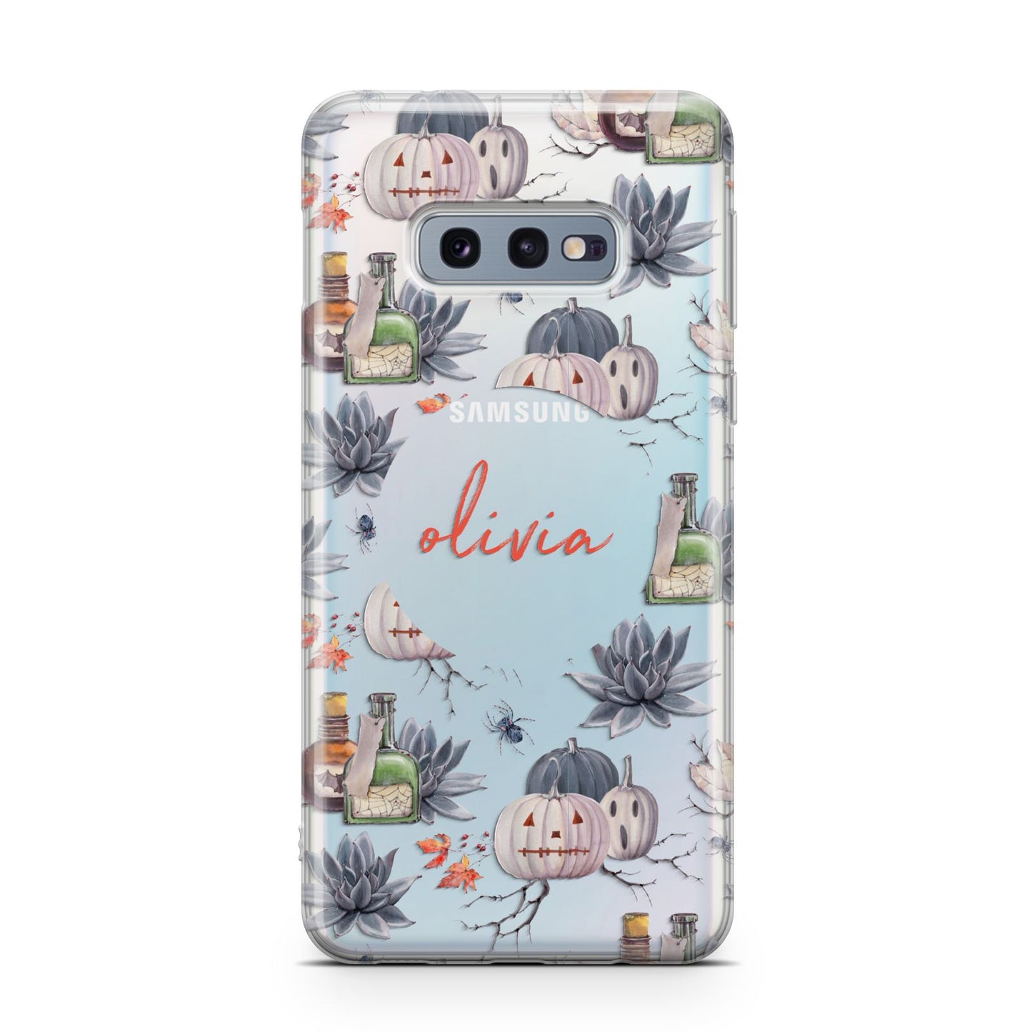 Personalised Floral Name Halloween Samsung Galaxy S10E Case
