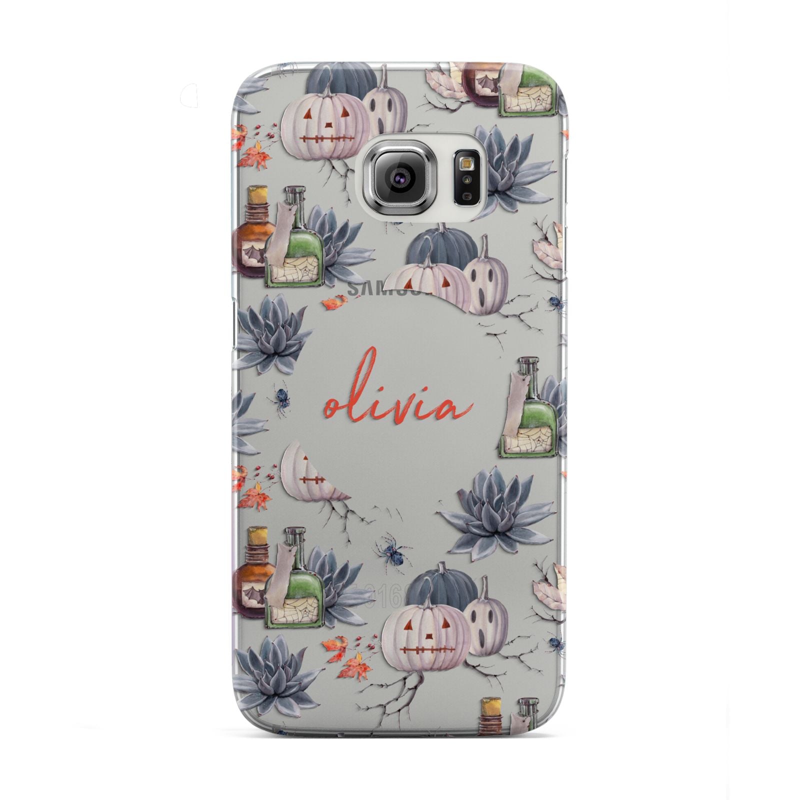 Personalised Floral Name Halloween Samsung Galaxy S6 Edge Case