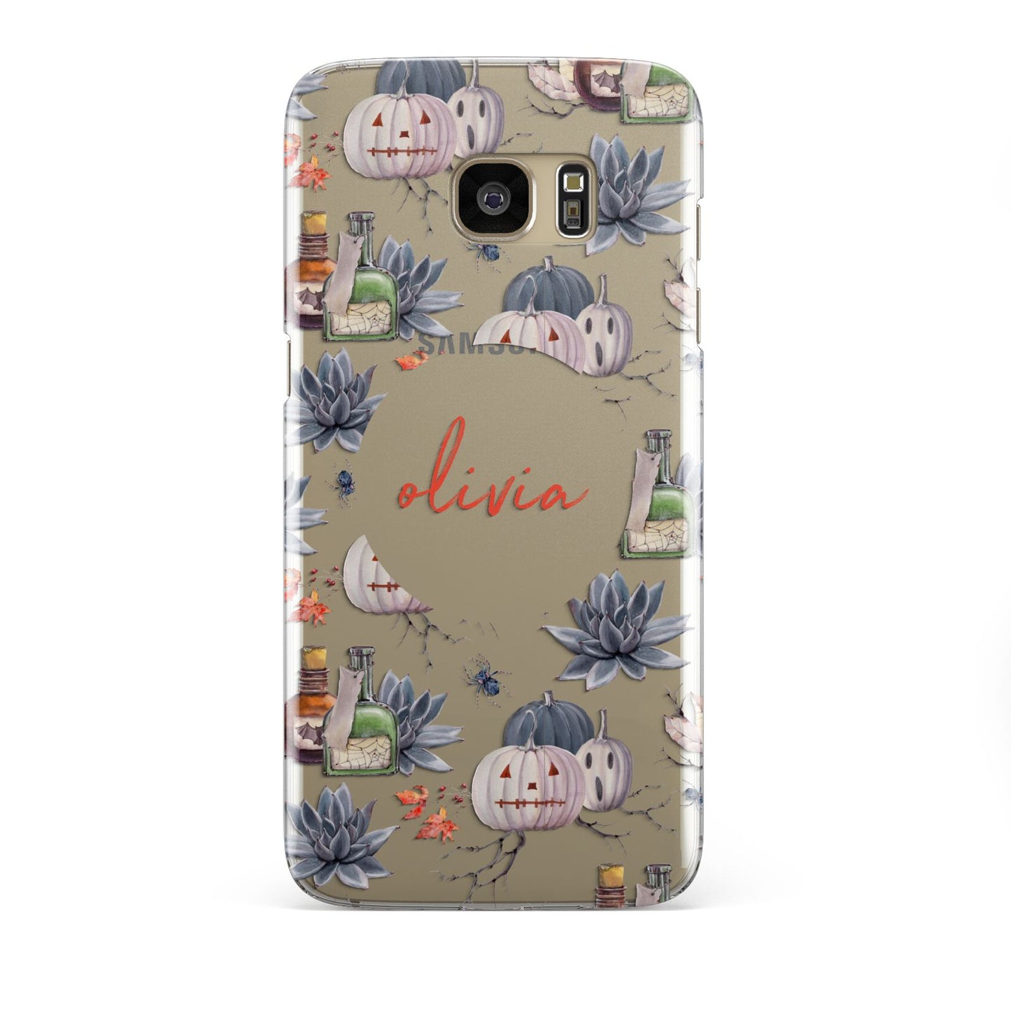 Personalised Floral Name Halloween Samsung Galaxy S7 Edge Case