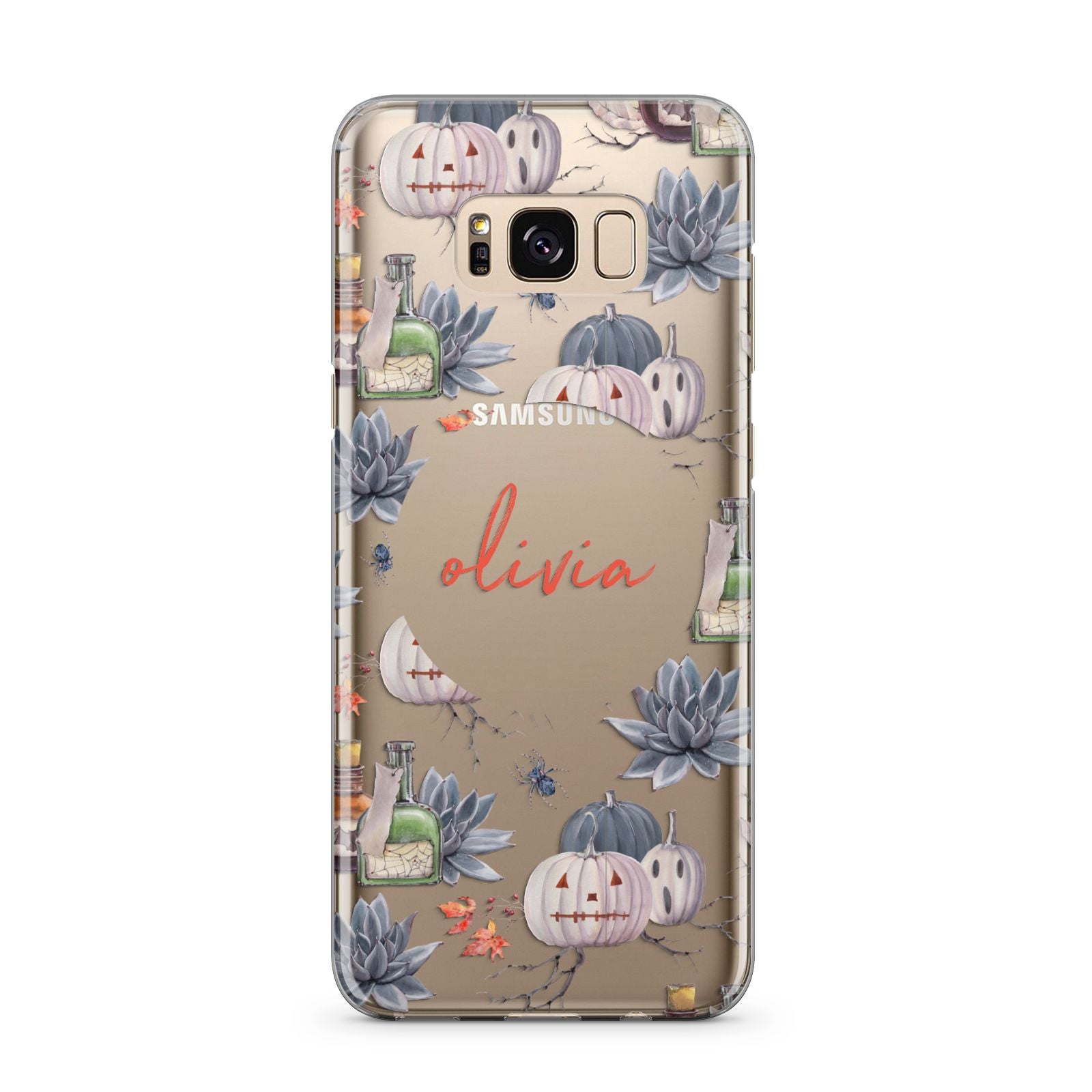 Personalised Floral Name Halloween Samsung Galaxy S8 Plus Case