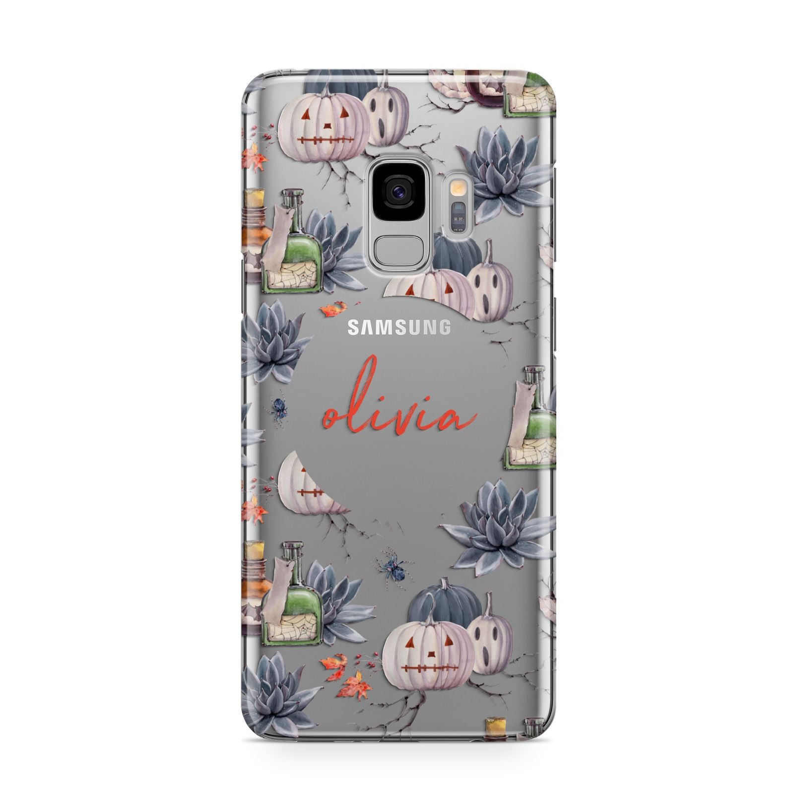Personalised Floral Name Halloween Samsung Galaxy S9 Case