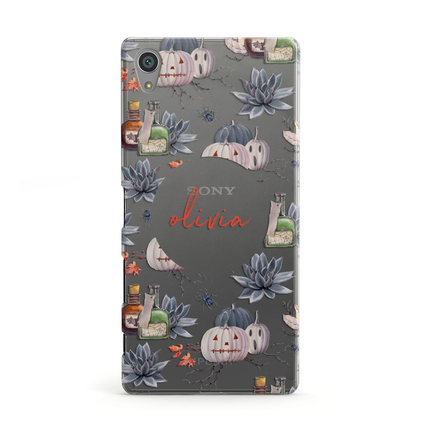 Personalised Floral Name Halloween Sony Xperia Case