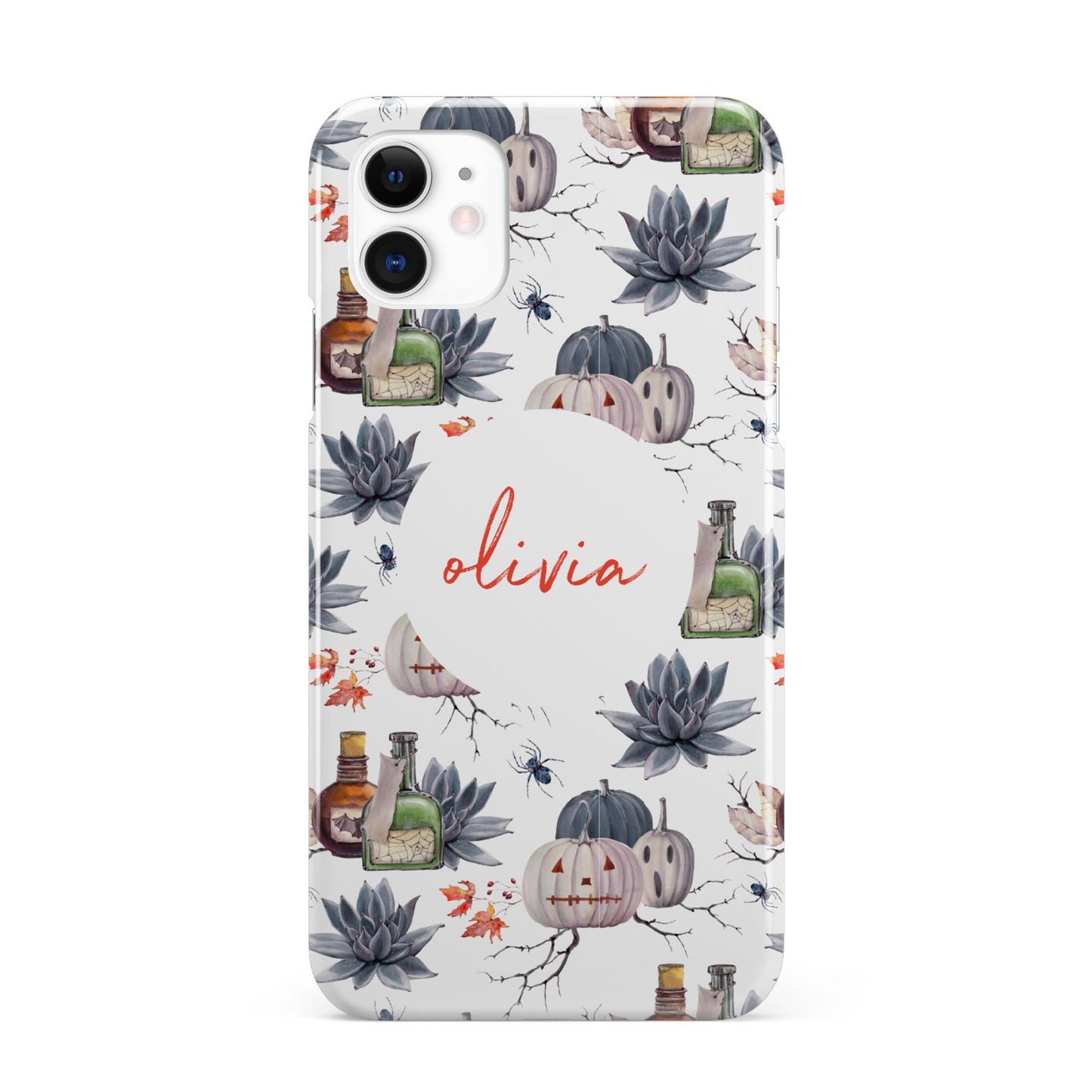 Personalised Floral Name Halloween iPhone 11 3D Snap Case