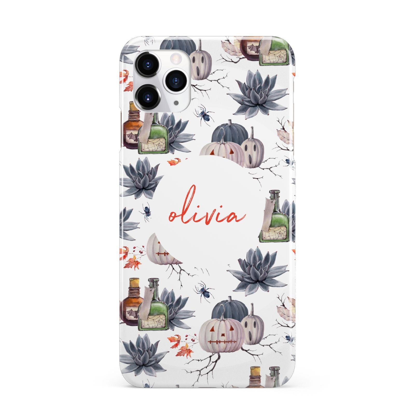 Personalised Floral Name Halloween iPhone 11 Pro Max 3D Snap Case