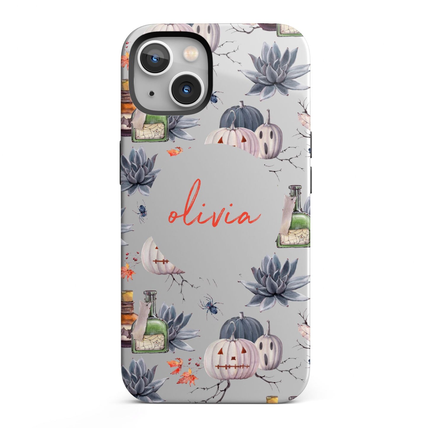 Personalised Floral Name Halloween iPhone 13 Full Wrap 3D Tough Case