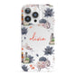 Personalised Floral Name Halloween iPhone 13 Pro Full Wrap 3D Snap Case