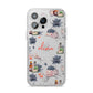 Personalised Floral Name Halloween iPhone 14 Pro Max Clear Tough Case Silver