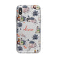 Personalised Floral Name Halloween iPhone X Bumper Case on Silver iPhone Alternative Image 1