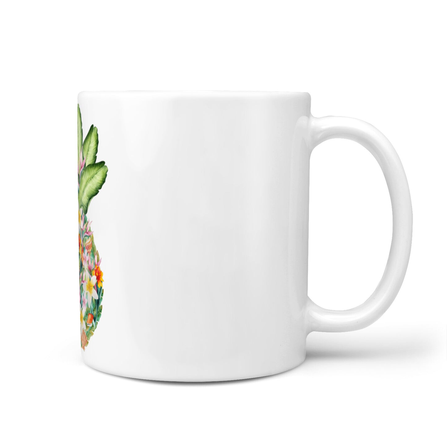 Personalised Floral Pineapple 10oz Mug