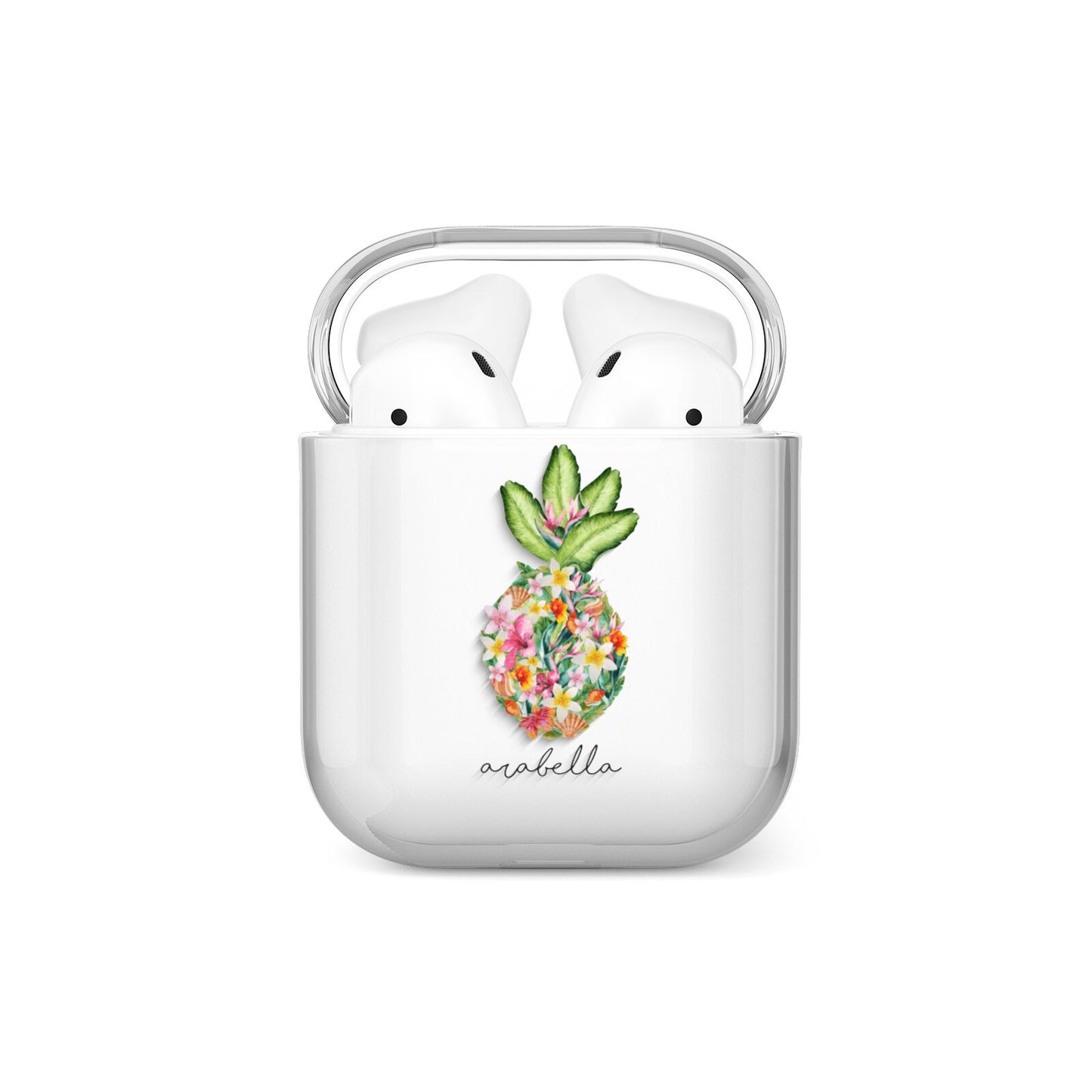 Personalised Floral Pineapple AirPods Case