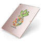 Personalised Floral Pineapple Apple iPad Case on Rose Gold iPad Side View