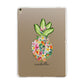 Personalised Floral Pineapple Apple iPad Gold Case
