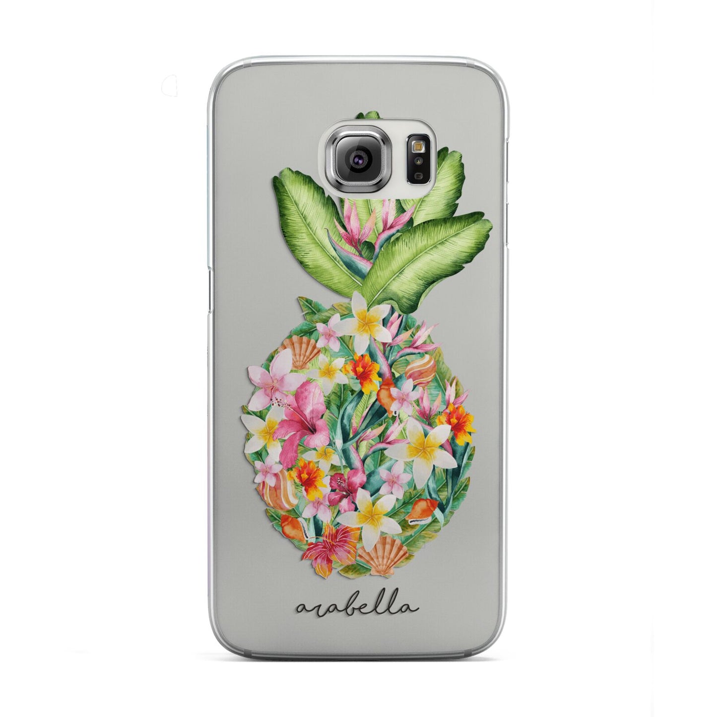Personalised Floral Pineapple Samsung Galaxy S6 Edge Case