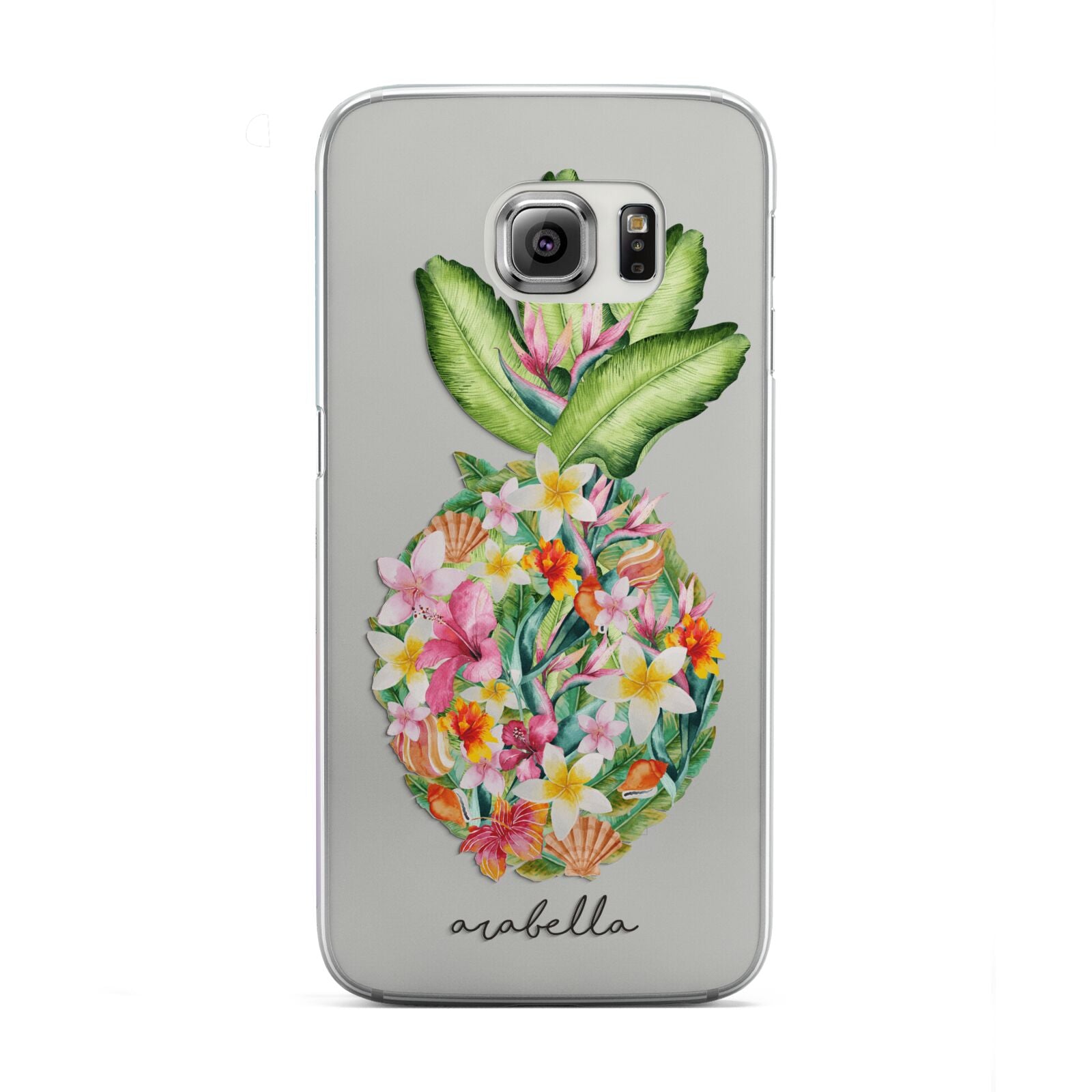 Personalised Floral Pineapple Samsung Galaxy S6 Edge Case