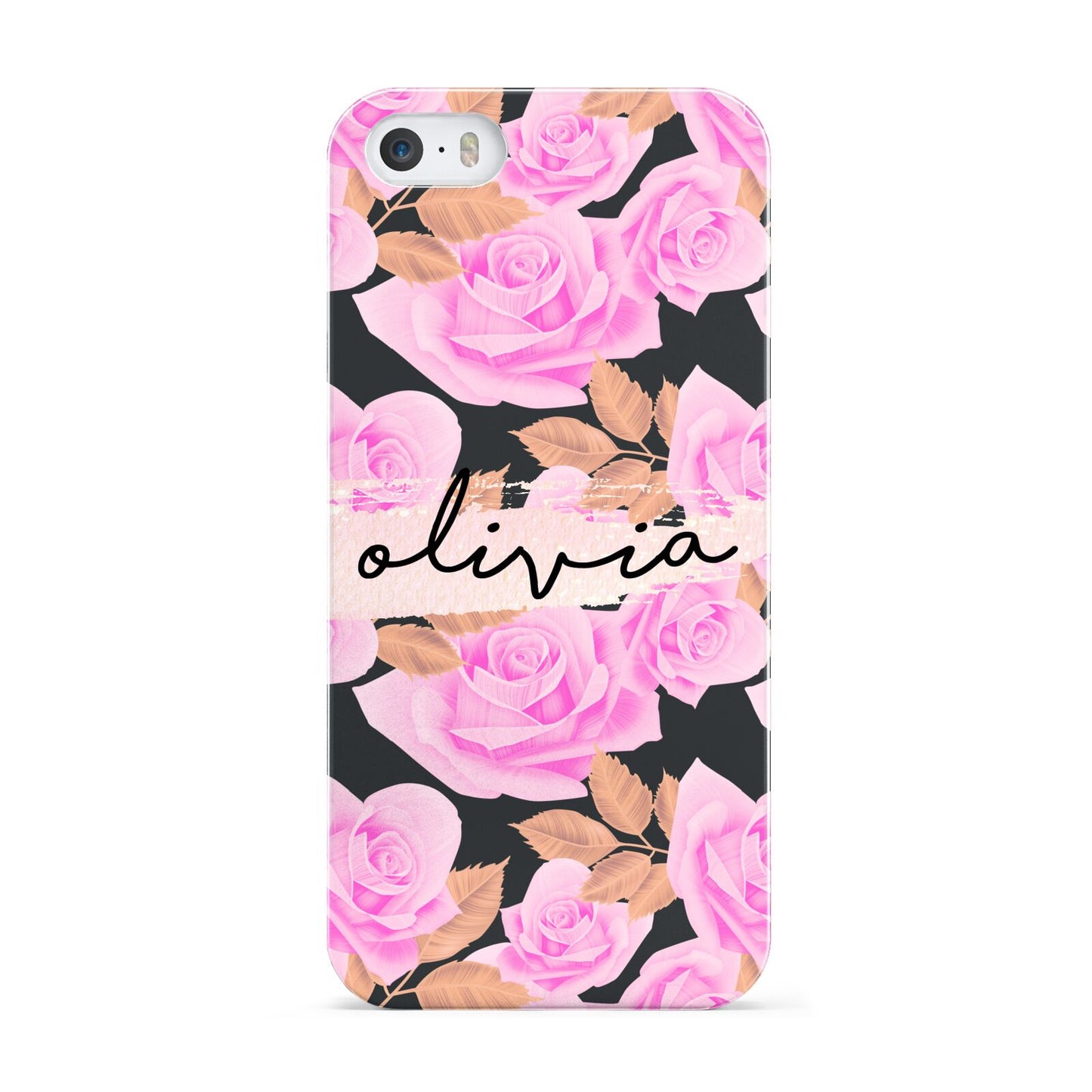 Personalised Floral Pink Roses Apple iPhone 5 Case