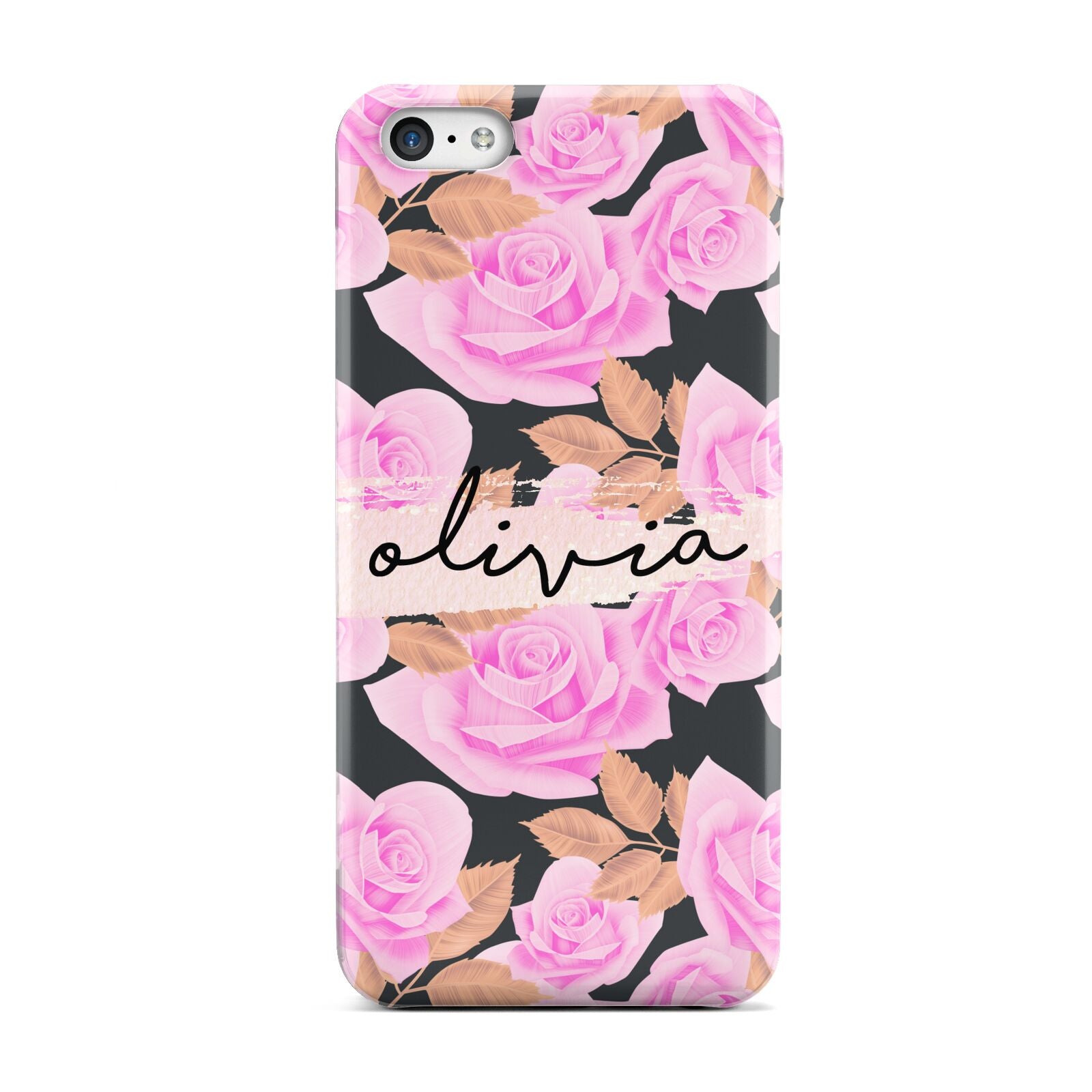 Personalised Floral Pink Roses Apple iPhone 5c Case
