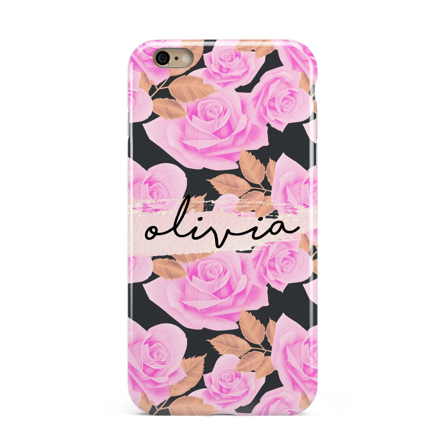 Personalised Floral Pink Roses Apple iPhone 6 Plus 3D Tough Case