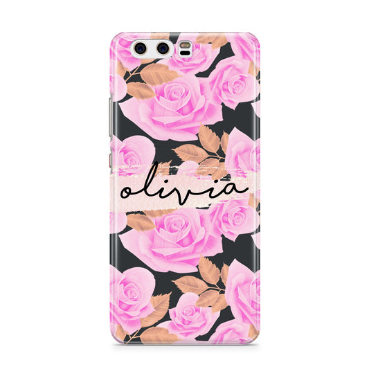 Personalised Floral Pink Roses Huawei P10 Phone Case