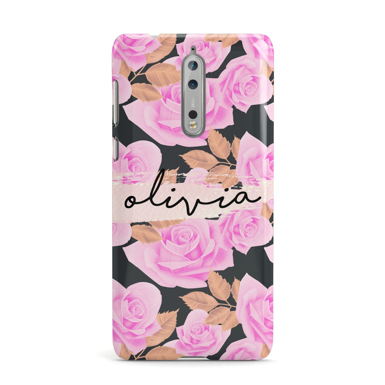 Personalised Floral Pink Roses Nokia Case