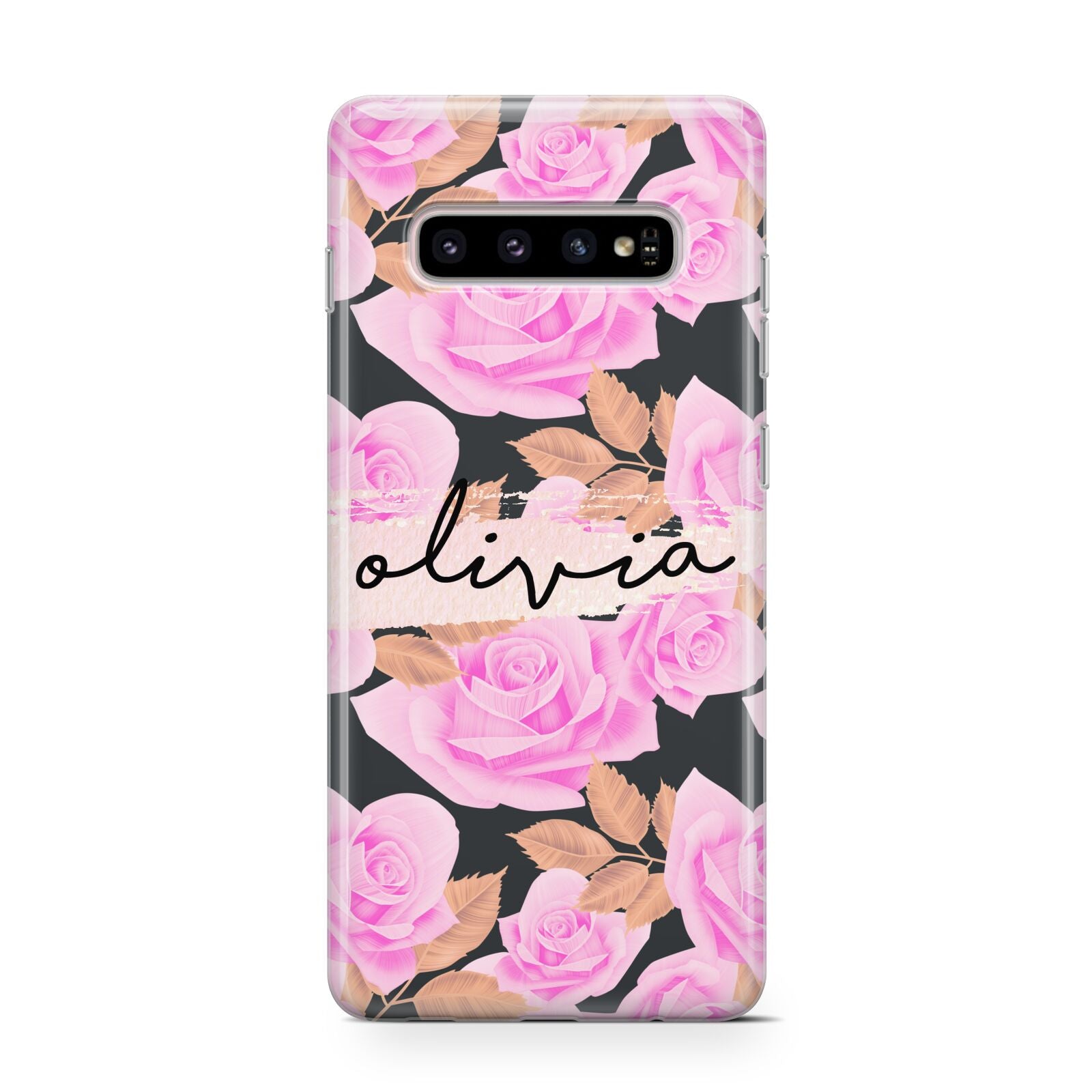 Personalised Floral Pink Roses Protective Samsung Galaxy Case