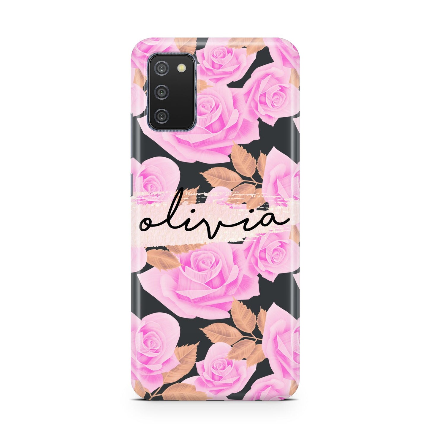 Personalised Floral Pink Roses Samsung A02s Case