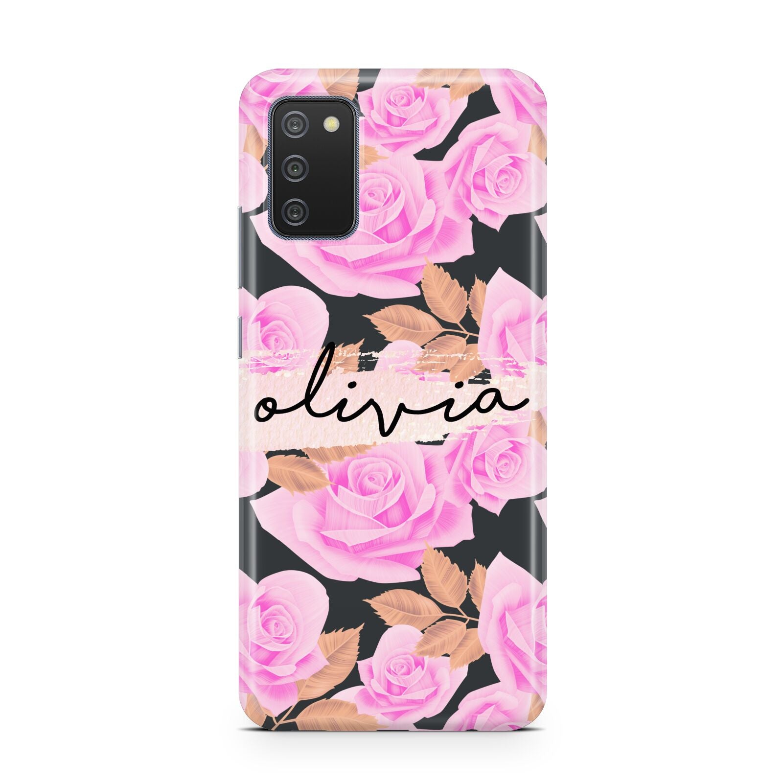 Personalised Floral Pink Roses Samsung A02s Case