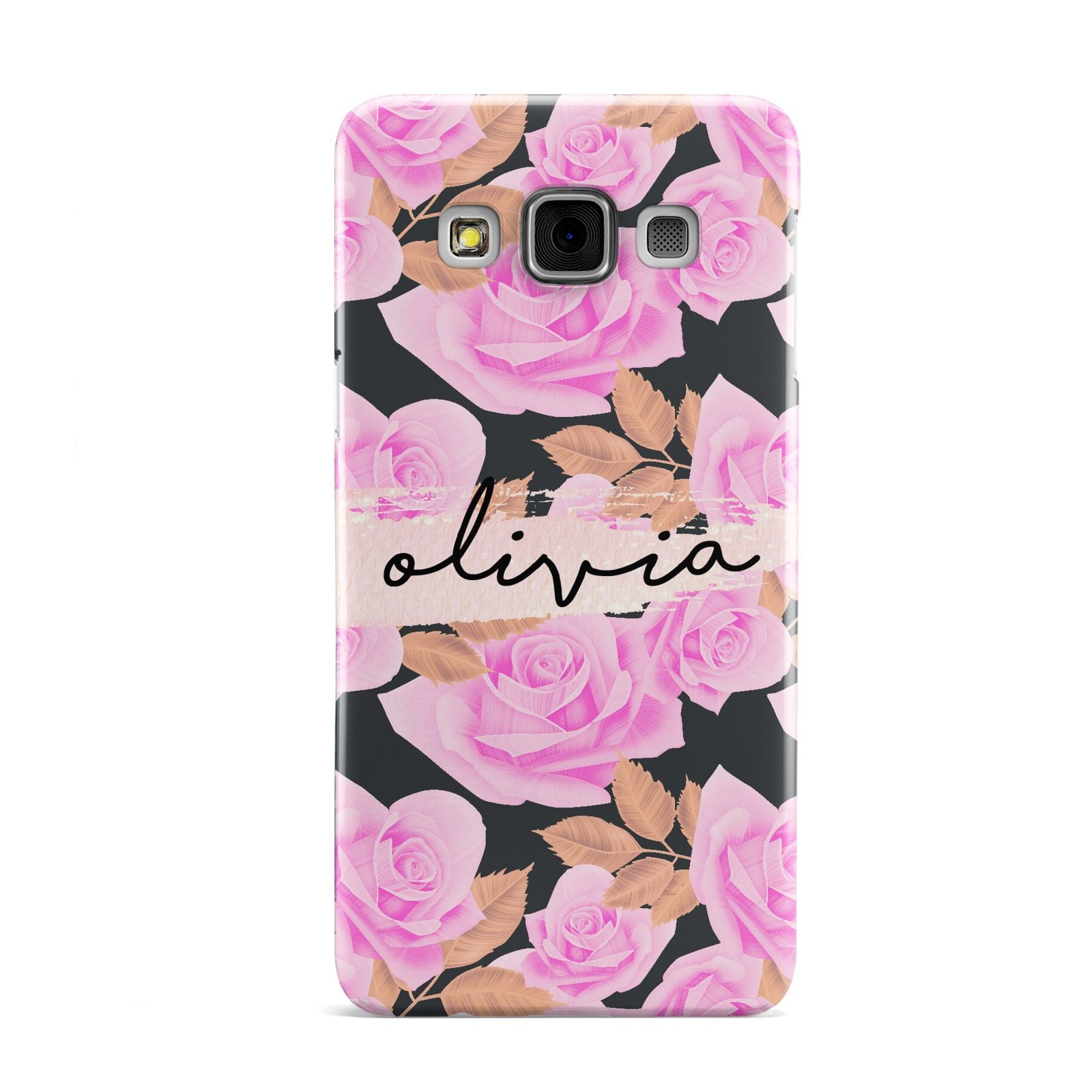 Personalised Floral Pink Roses Samsung Galaxy A3 Case