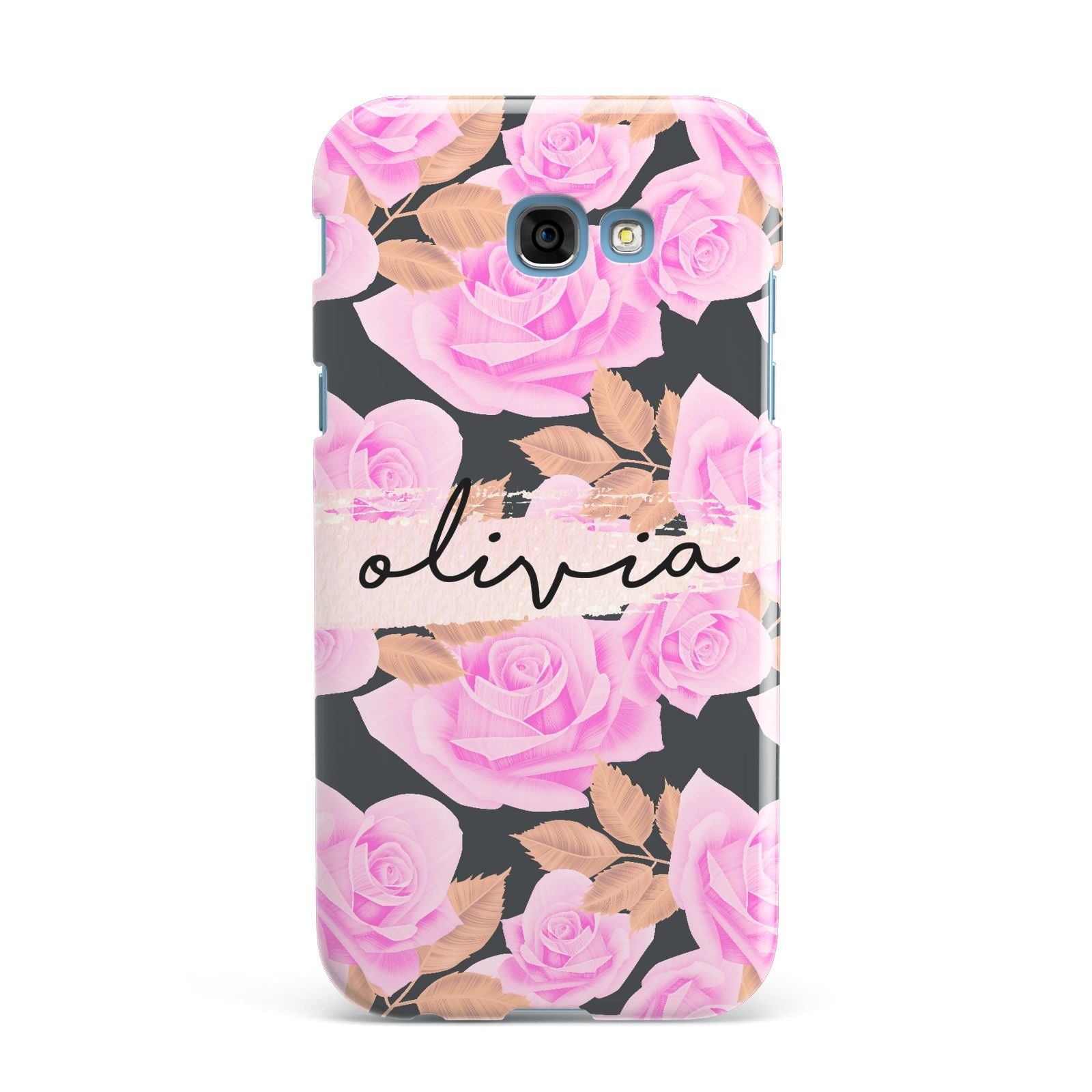 Personalised Floral Pink Roses Samsung Galaxy A7 2017 Case