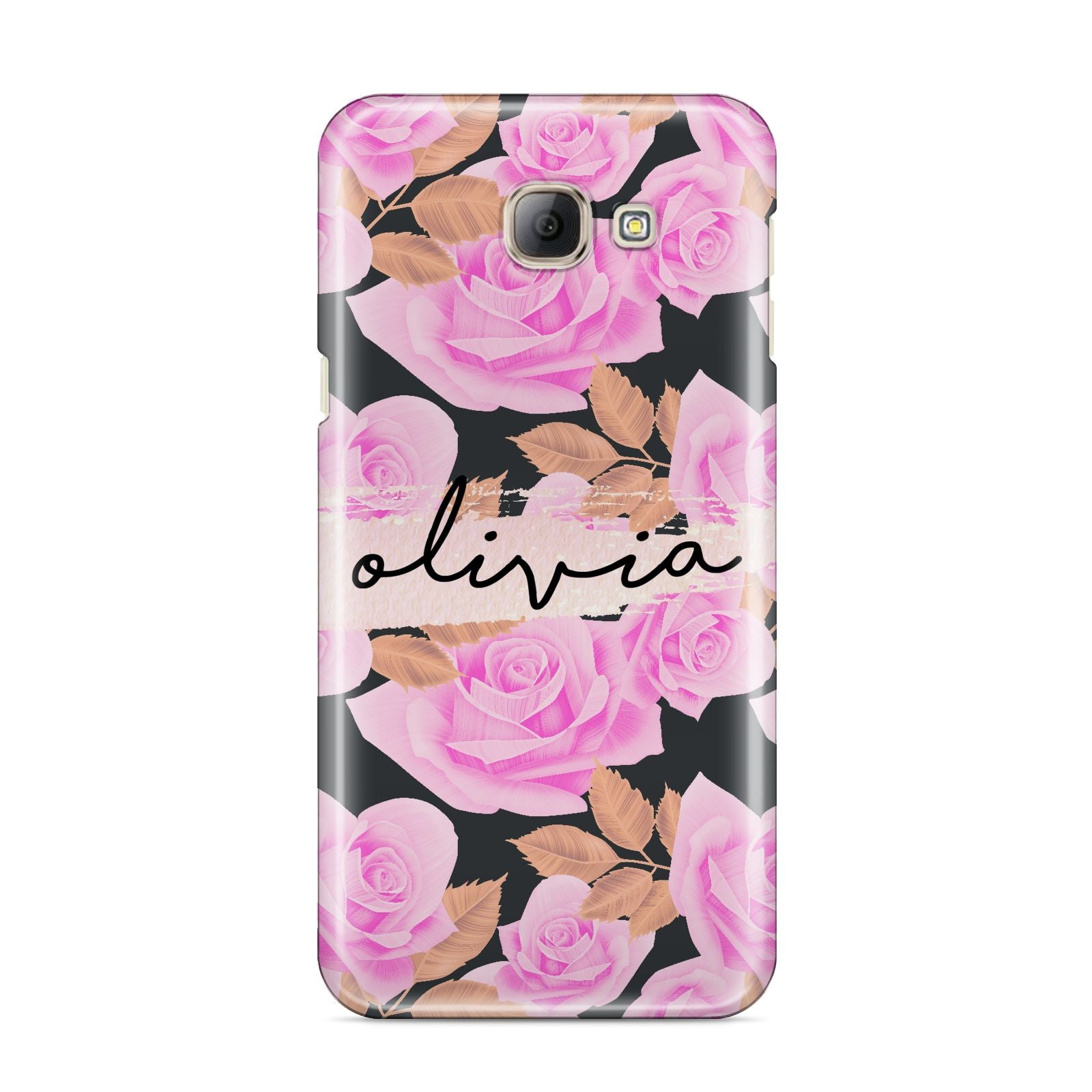 Personalised Floral Pink Roses Samsung Galaxy A8 2016 Case