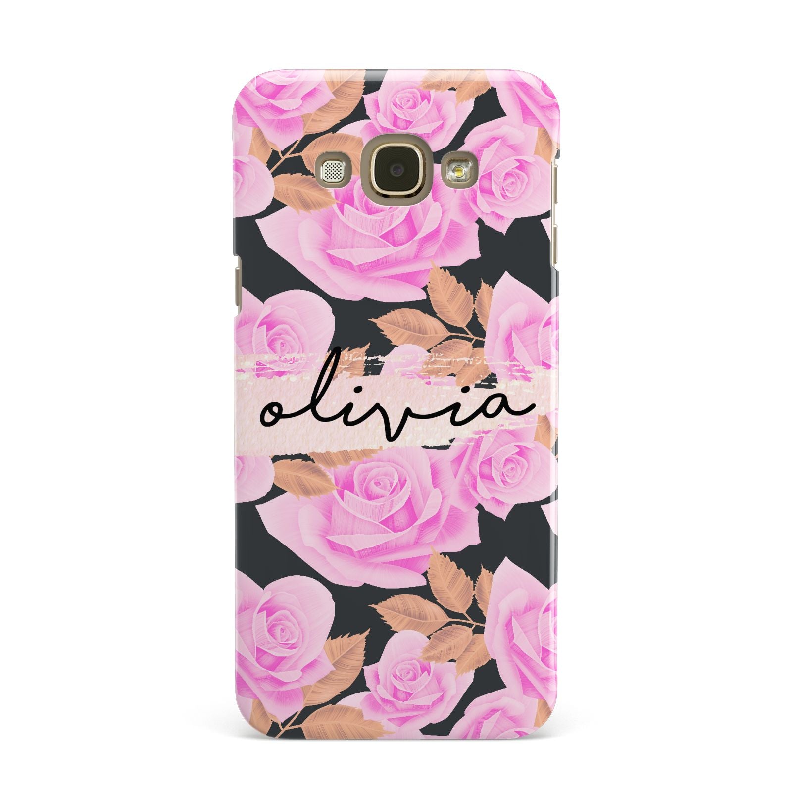 Personalised Floral Pink Roses Samsung Galaxy A8 Case