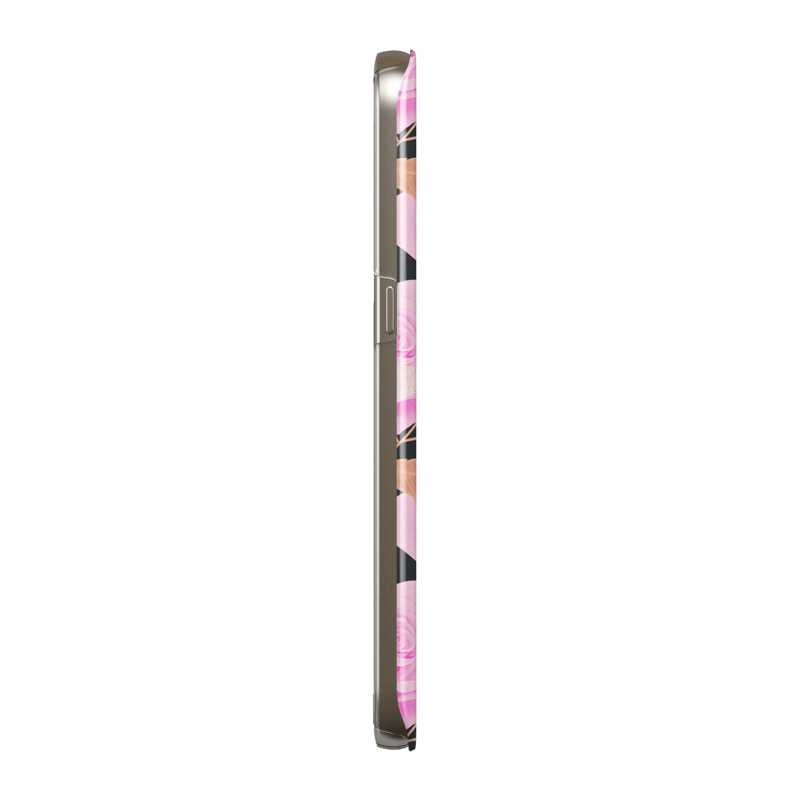 Personalised Floral Pink Roses Samsung Galaxy Case Side View
