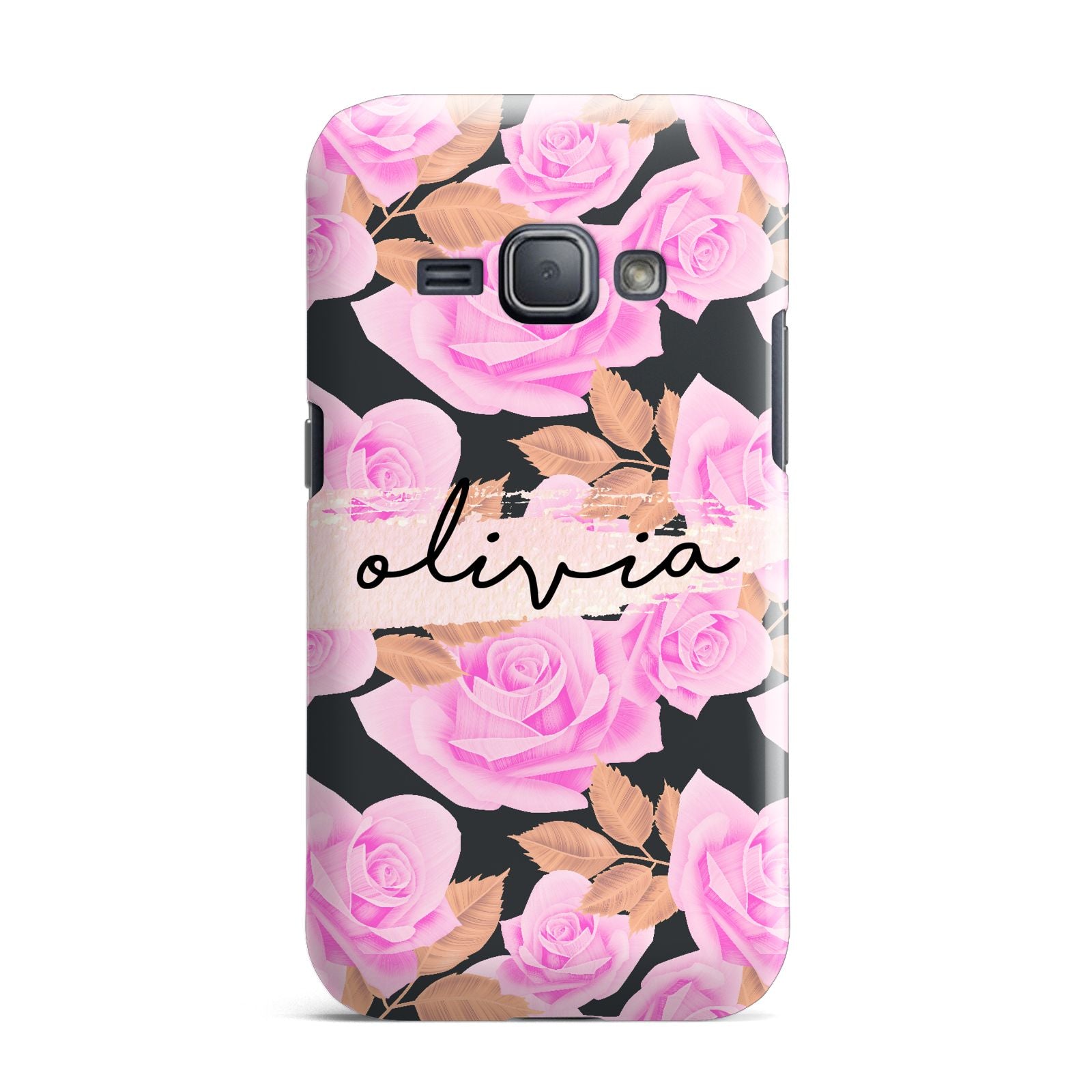 Personalised Floral Pink Roses Samsung Galaxy J1 2016 Case