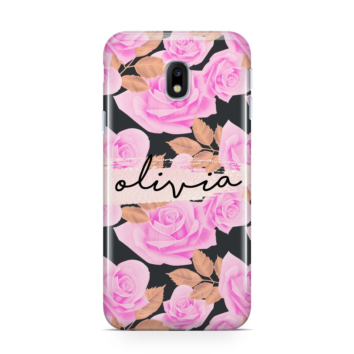 Personalised Floral Pink Roses Samsung Galaxy J3 2017 Case