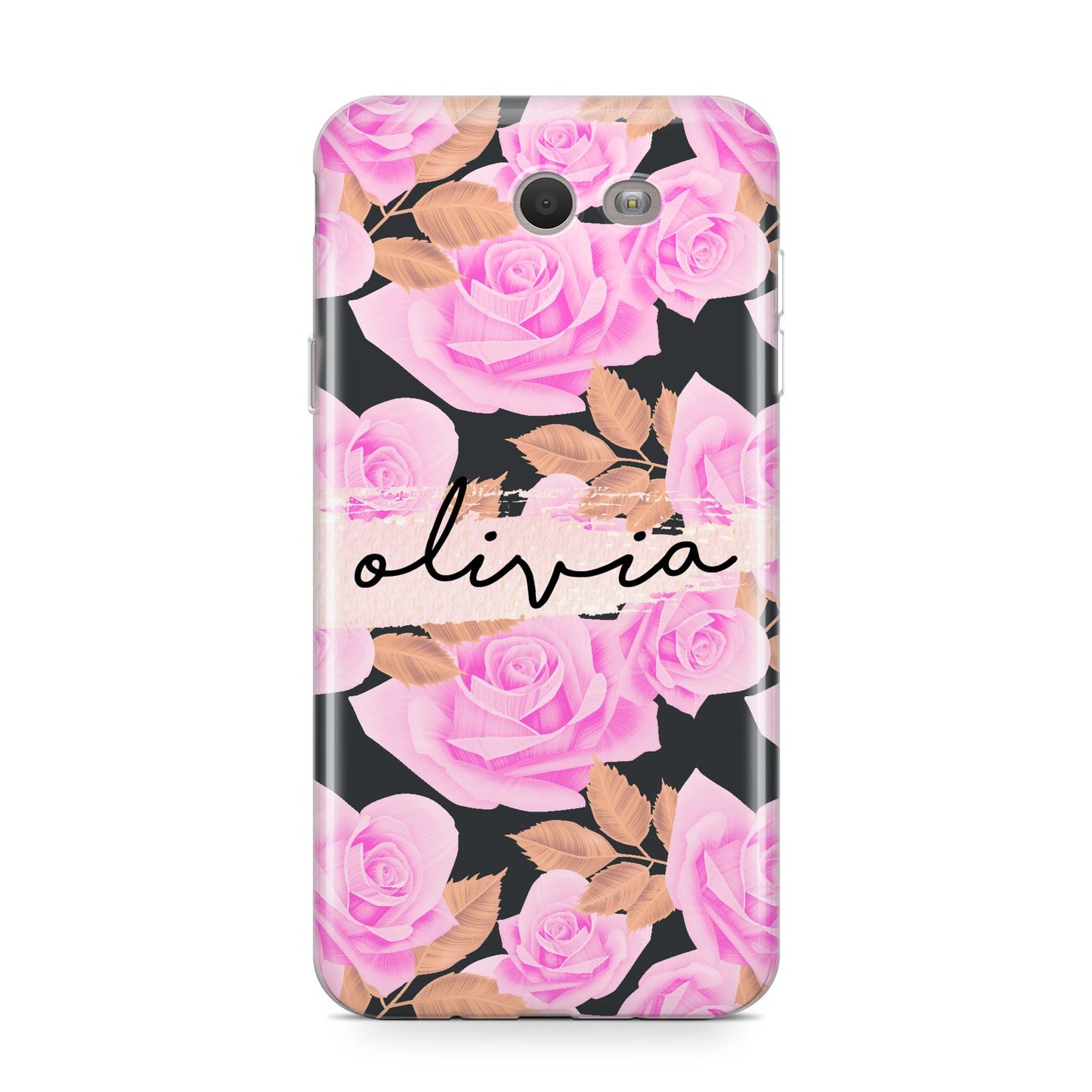 Personalised Floral Pink Roses Samsung Galaxy J7 2017 Case