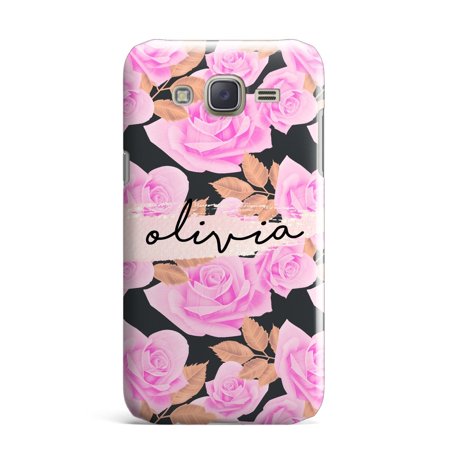 Personalised Floral Pink Roses Samsung Galaxy J7 Case