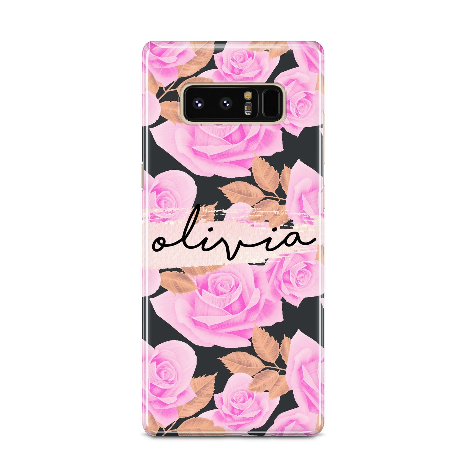 Personalised Floral Pink Roses Samsung Galaxy Note 8 Case