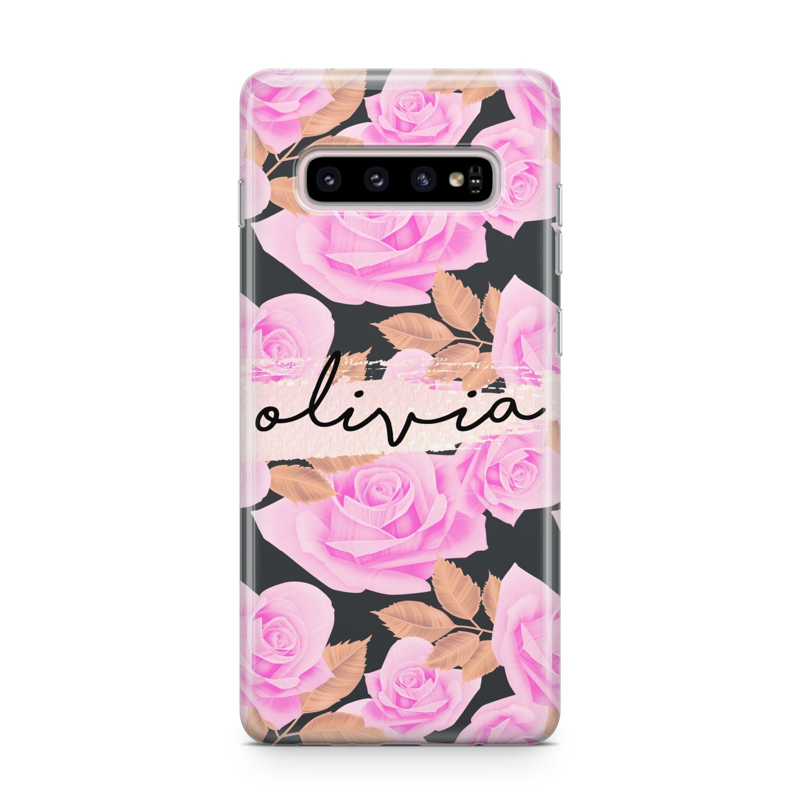 Personalised Floral Pink Roses Samsung Galaxy S10 Plus Case