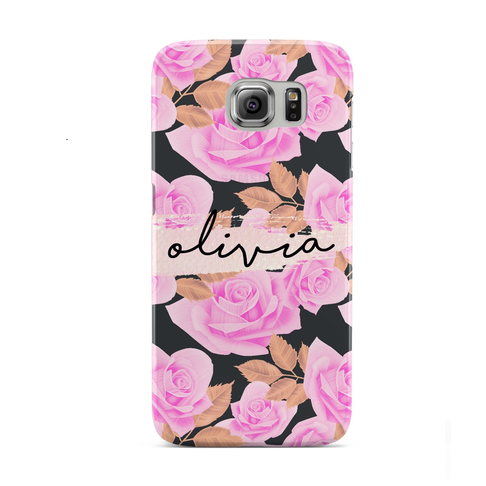 Personalised Floral Pink Roses Samsung Galaxy S6 Case