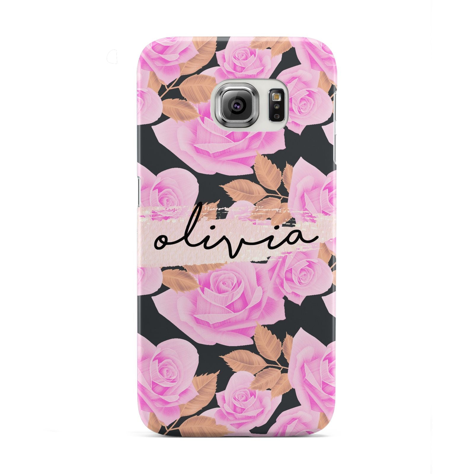 Personalised Floral Pink Roses Samsung Galaxy S6 Edge Case