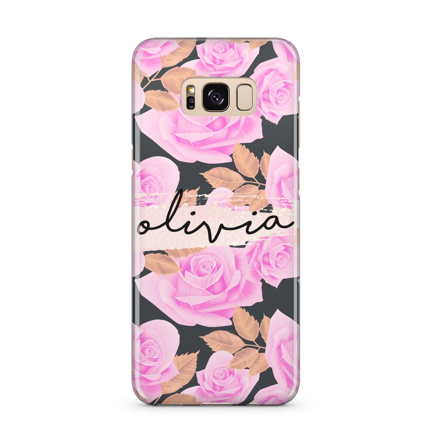 Personalised Floral Pink Roses Samsung Galaxy S8 Plus Case