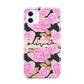 Personalised Floral Pink Roses iPhone 11 3D Tough Case
