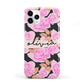 Personalised Floral Pink Roses iPhone 11 Pro 3D Tough Case