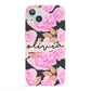 Personalised Floral Pink Roses iPhone 13 Full Wrap 3D Snap Case