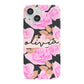 Personalised Floral Pink Roses iPhone 13 Mini Full Wrap 3D Snap Case
