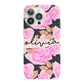 Personalised Floral Pink Roses iPhone 13 Pro Full Wrap 3D Snap Case