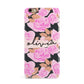 Personalised Floral Pink Roses iPhone 6 Plus 3D Snap Case on Gold Phone