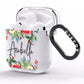 Personalised Floral Winter Arrangement AirPods Clear Case Side Image